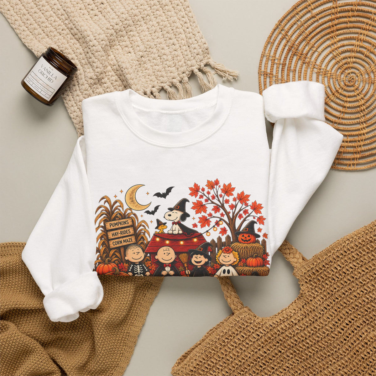 Vintage Halloween Pumpkin Patch Sweatshirt | Cute Fall Graphic Crewneck