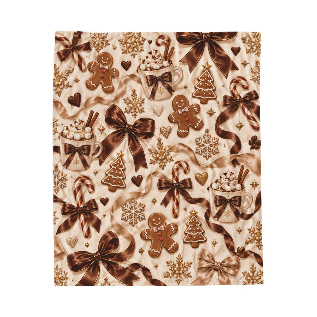 🤎 Autumn Bows & Pumpkin Dreams Plush Blanket | Cozy Fall Throw