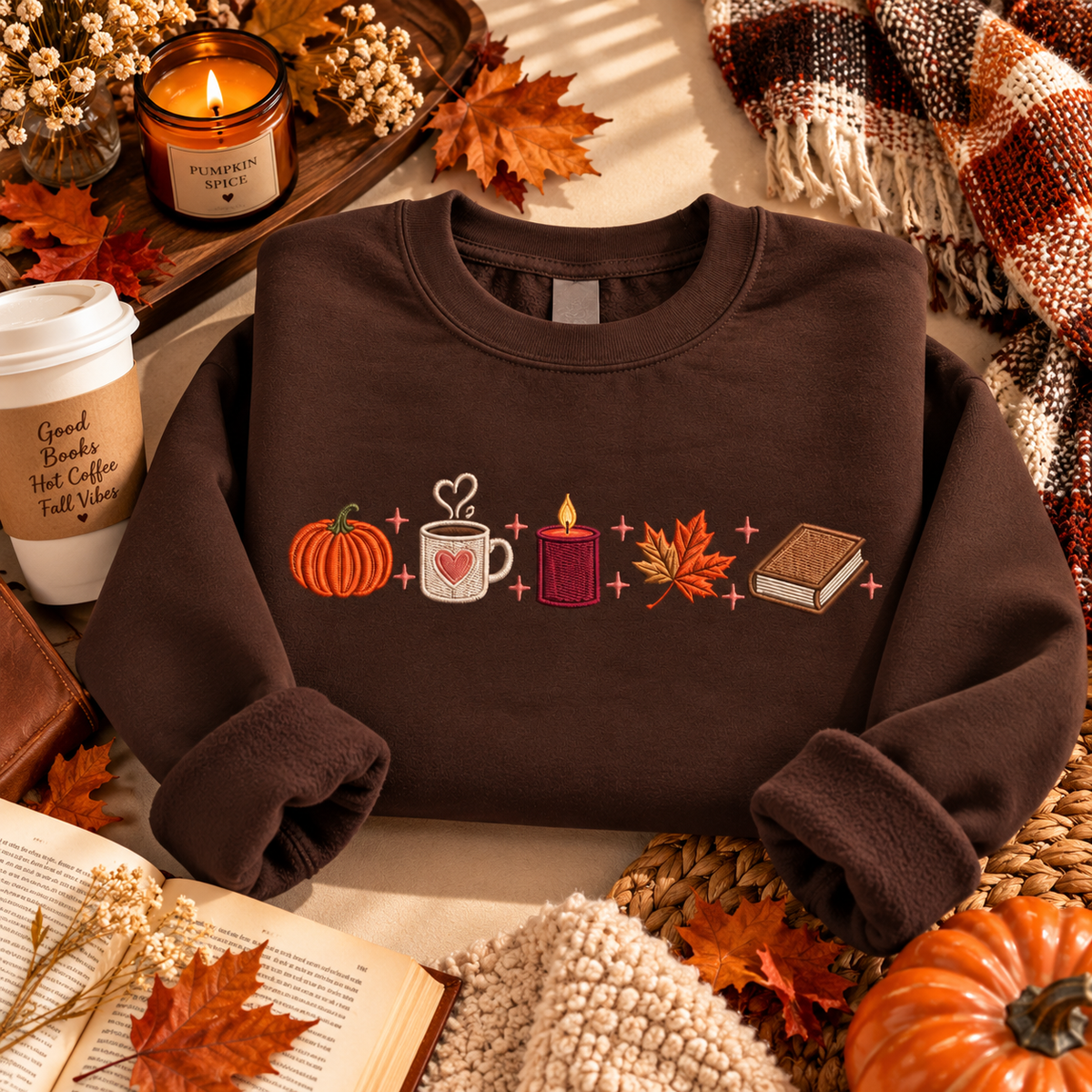 Pumpkin Spice & Cozy Vibes Sweatshirt | Fall Graphic Crewneck
