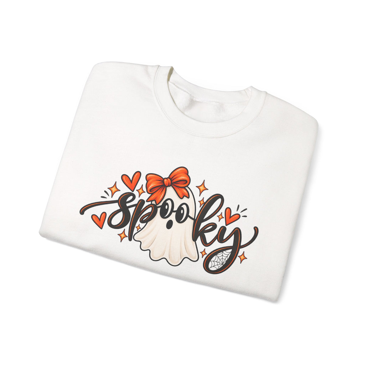 Spooky & Sweet Ghost Sweatshirt | Cute Halloween Bow Crewneck