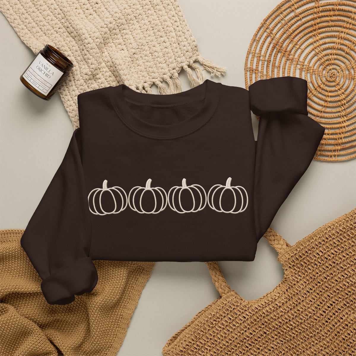 Minimalist Pumpkin Sweatshirt | Sage Green Fall Crewneck