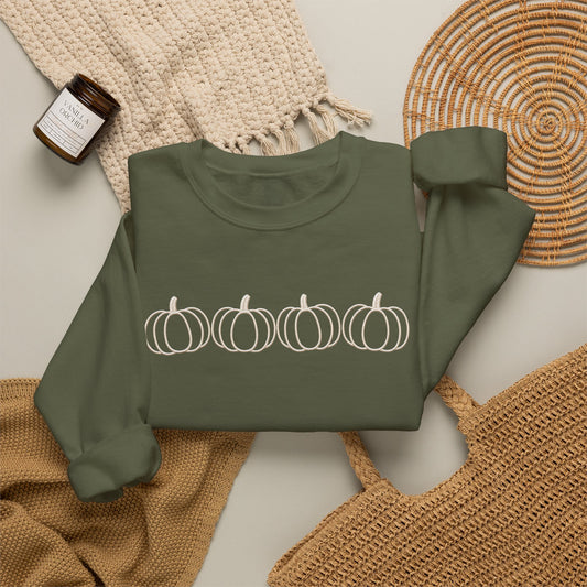 Minimalist Pumpkin Sweatshirt | Sage Green Fall Crewneck