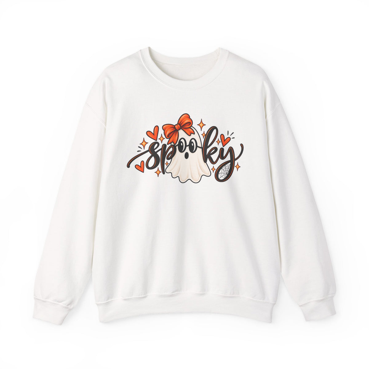 Spooky & Sweet Ghost Sweatshirt | Cute Halloween Bow Crewneck