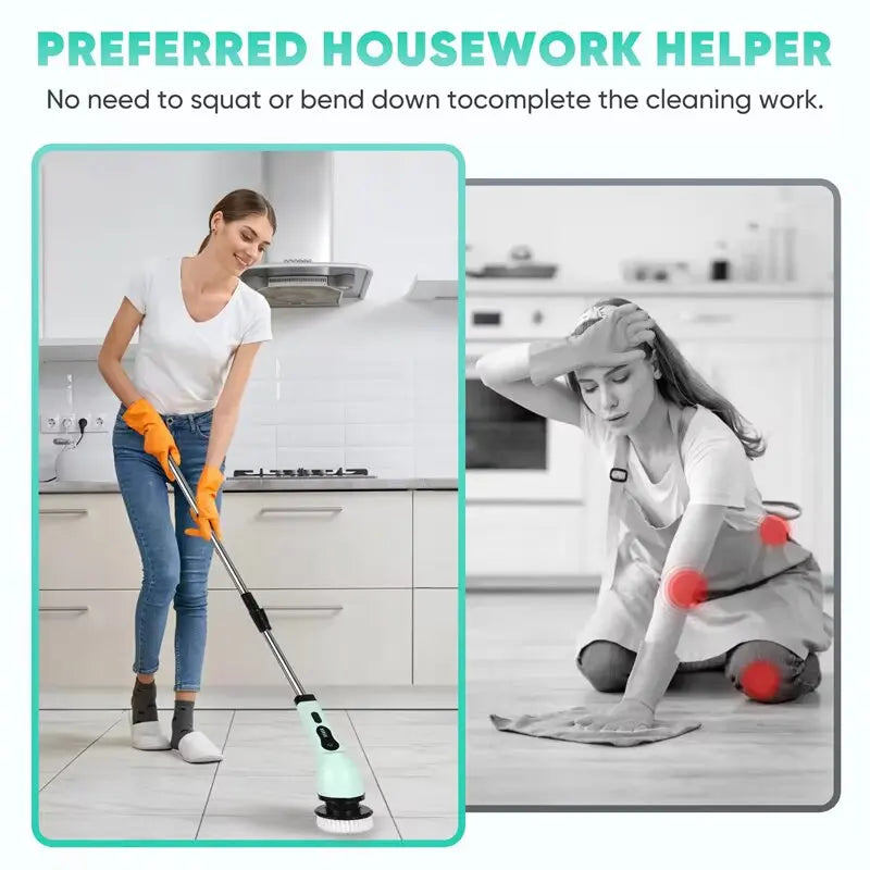 9-in-1 Wireless Rotating Electric Cleaning Brush