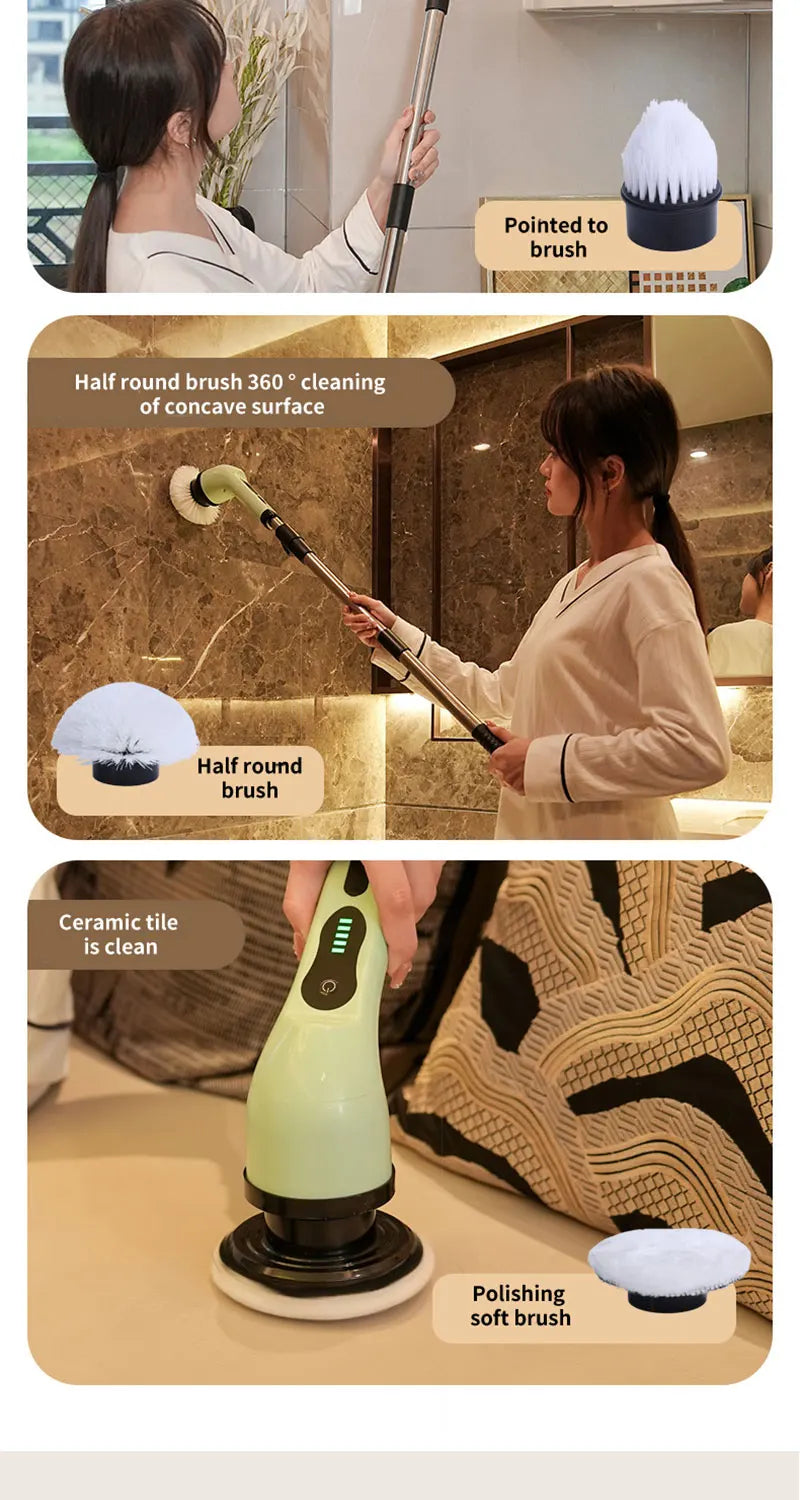 9-in-1 Wireless Rotating Electric Cleaning Brush