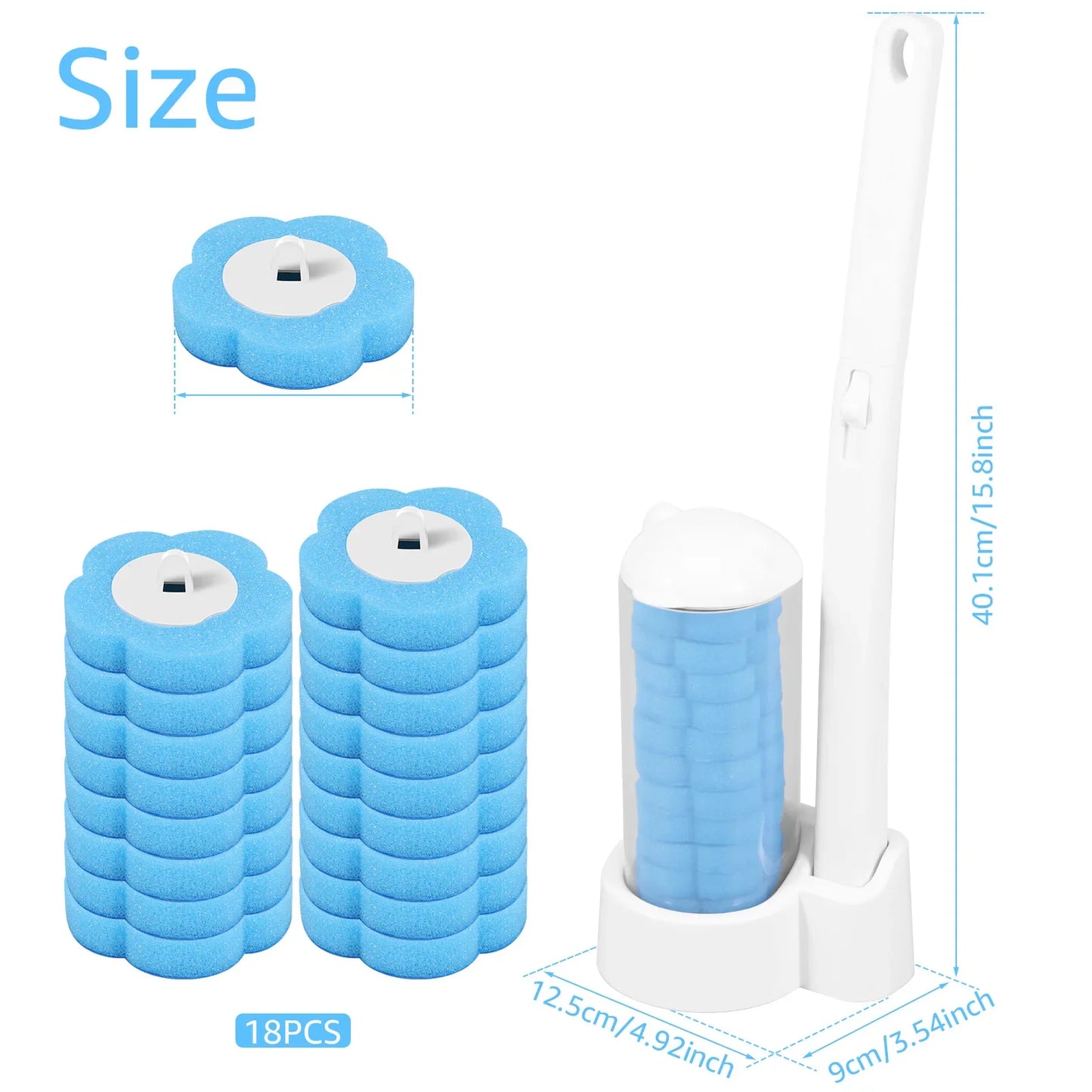 18/36Pcs Toilet Brush With Disposable Head