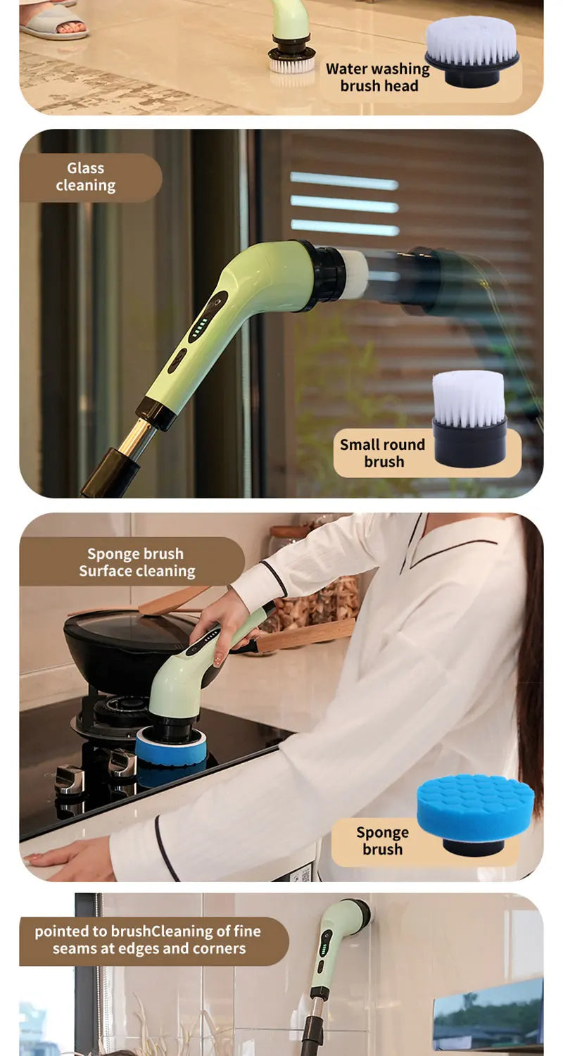 9-in-1 Wireless Rotating Electric Cleaning Brush