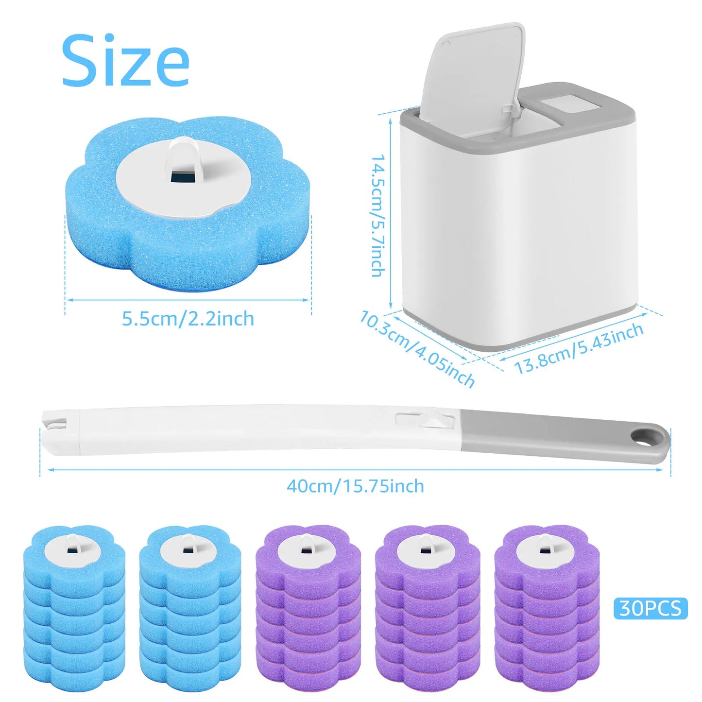 18/36Pcs Toilet Brush With Disposable Head