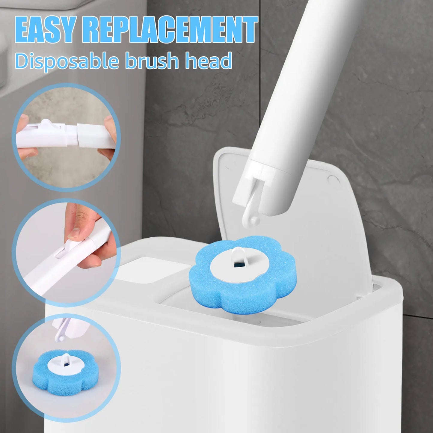 18/36Pcs Toilet Brush With Disposable Head