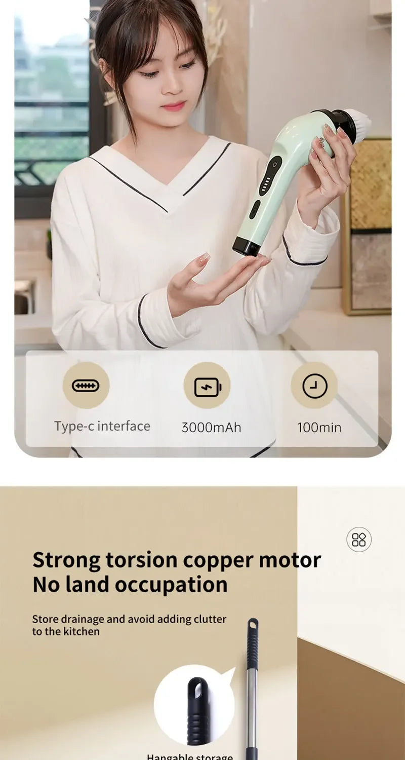 9-in-1 Wireless Rotating Electric Cleaning Brush