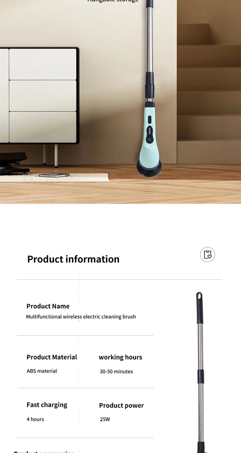 9-in-1 Wireless Rotating Electric Cleaning Brush