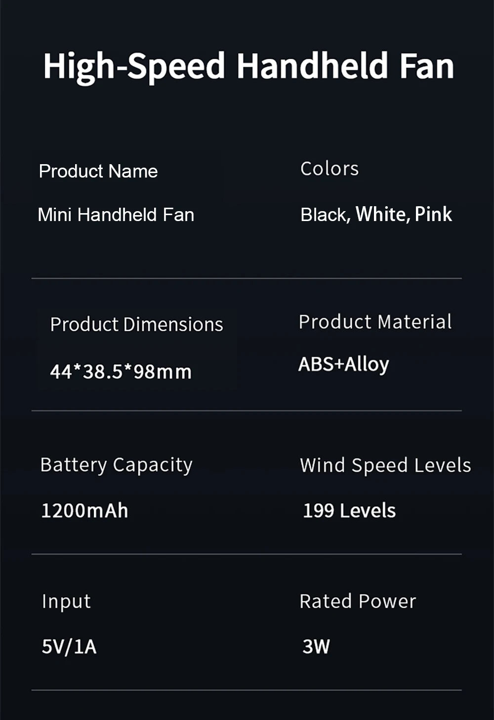 Mini Portable Handheld Fan