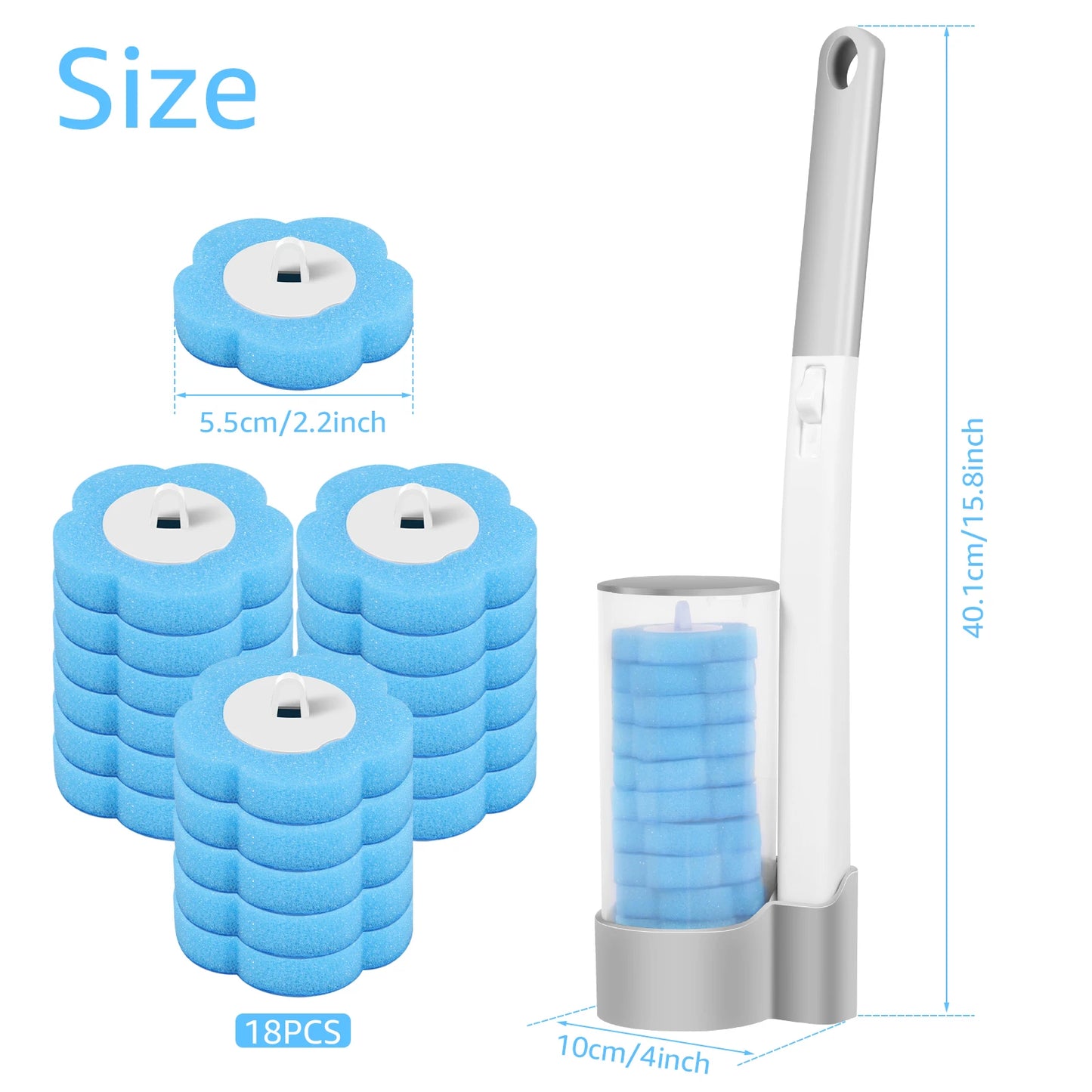 18/36Pcs Toilet Brush With Disposable Head
