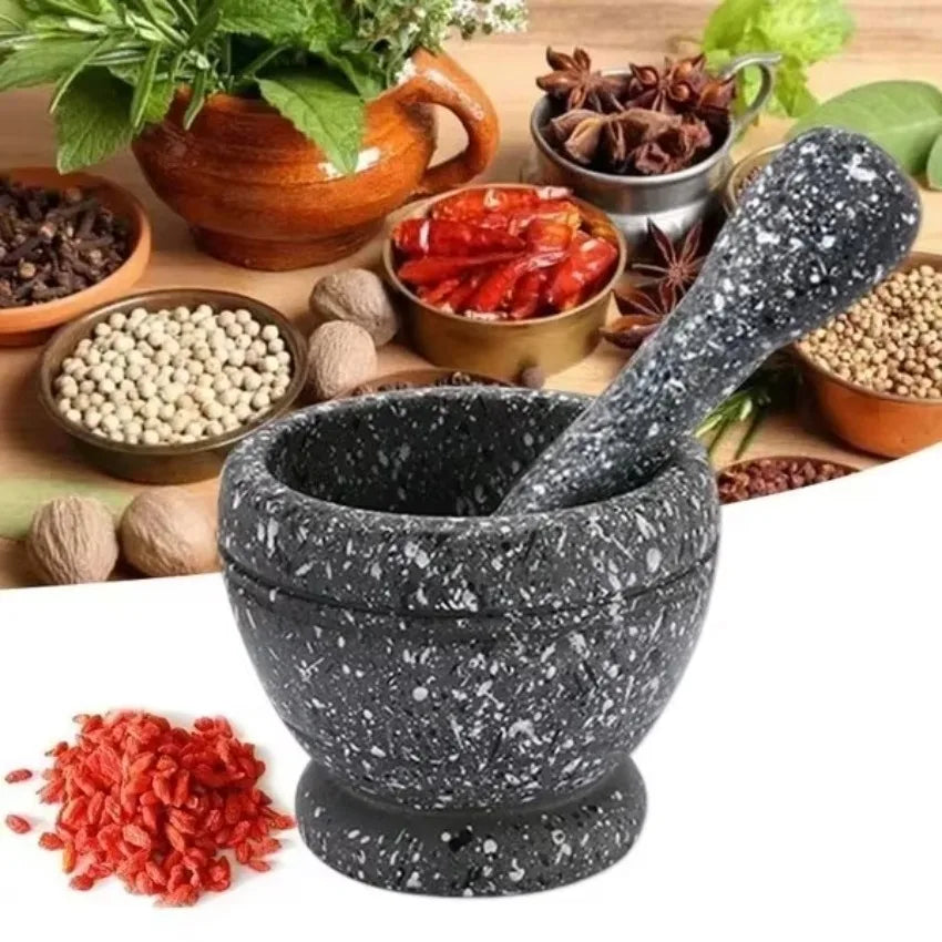 Manual Garlic Crusher Mortar And Pestle Multifunctional Spice Grinder Herb Medicine Grinding Bowl Kitchen Tool Set
