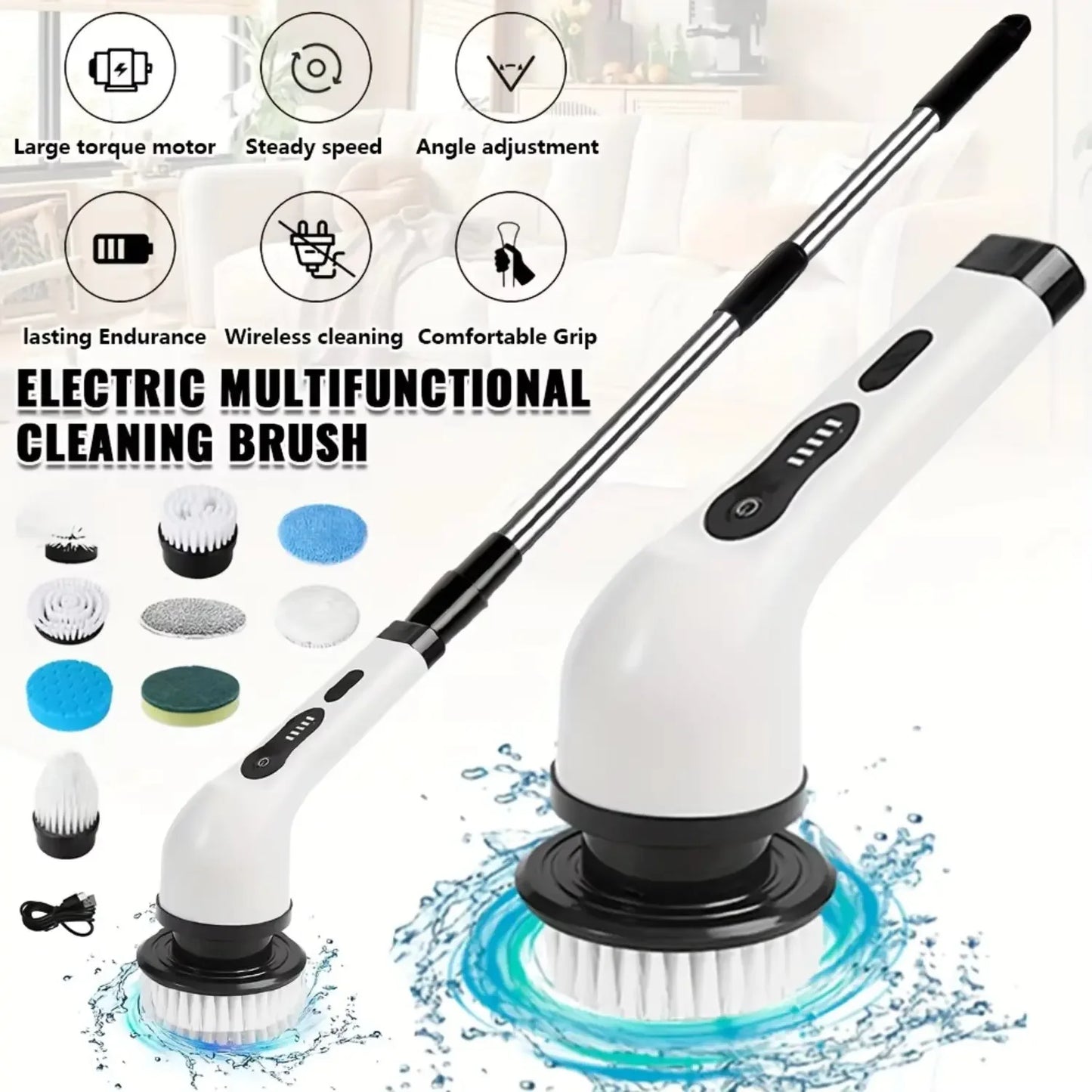 9-in-1 Wireless Rotating Electric Cleaning Brush