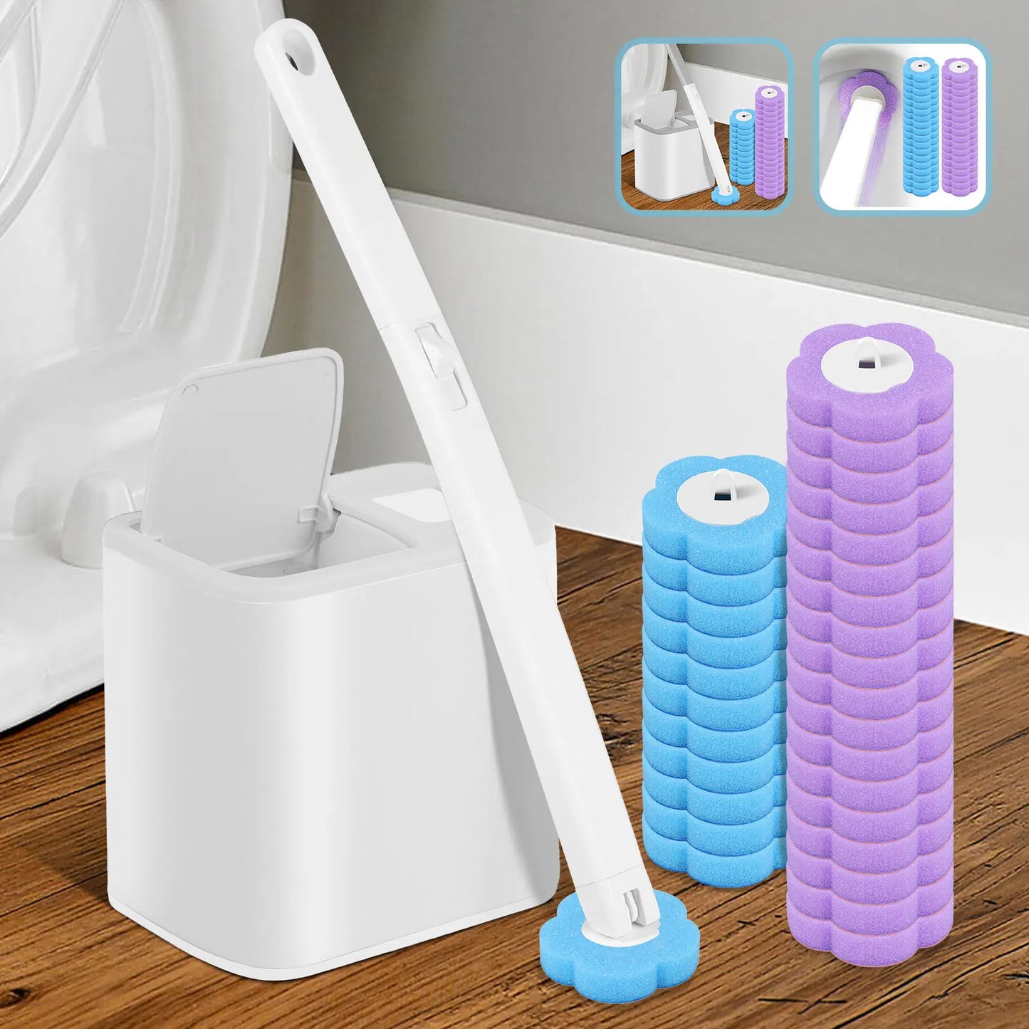 18/36Pcs Toilet Brush With Disposable Head