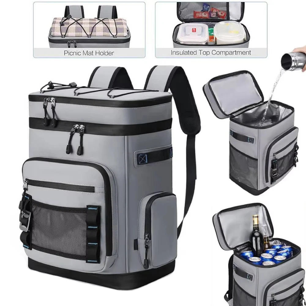 30L Waterproof Insulated Cooler Backpack for Men Women Leak Proof Cooler Rucksack for Camping Beach Fishing Picnic Travel Bag