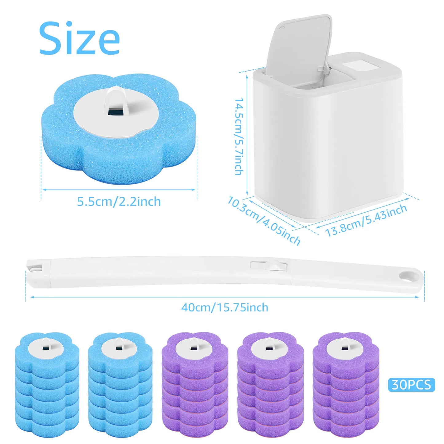 18/36Pcs Toilet Brush With Disposable Head