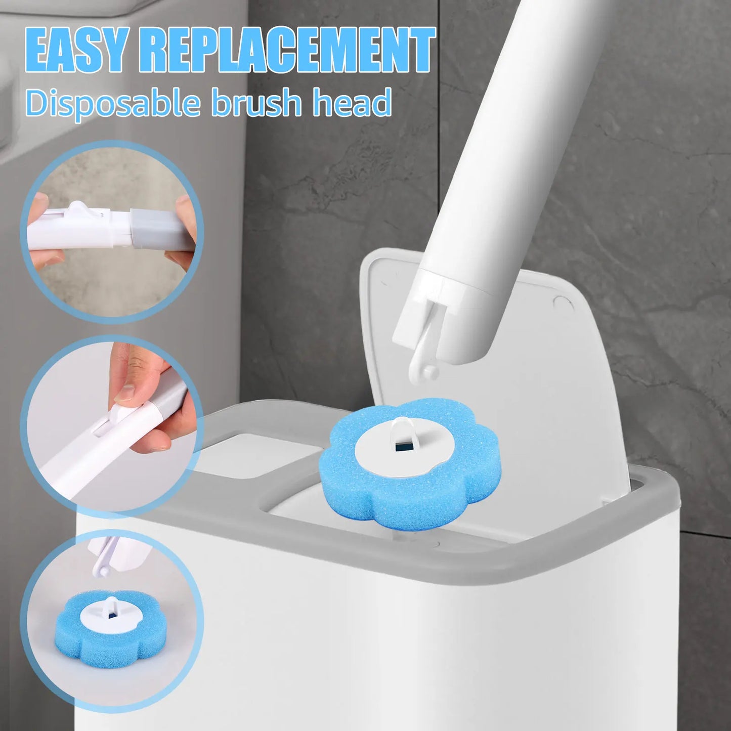 18/36Pcs Toilet Brush With Disposable Head