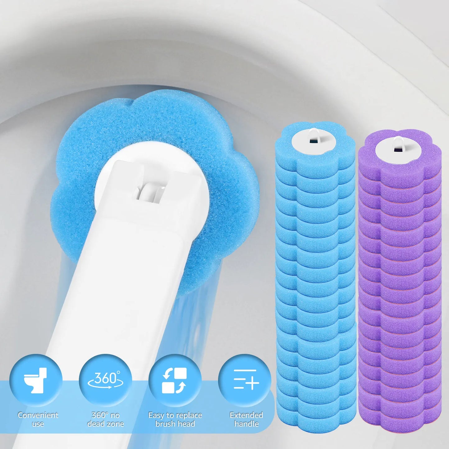 18/36Pcs Toilet Brush With Disposable Head