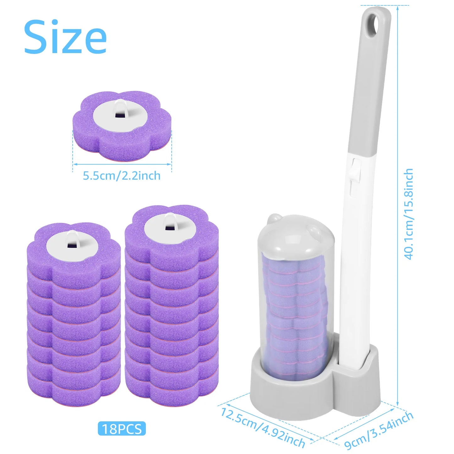 18/36Pcs Toilet Brush With Disposable Head