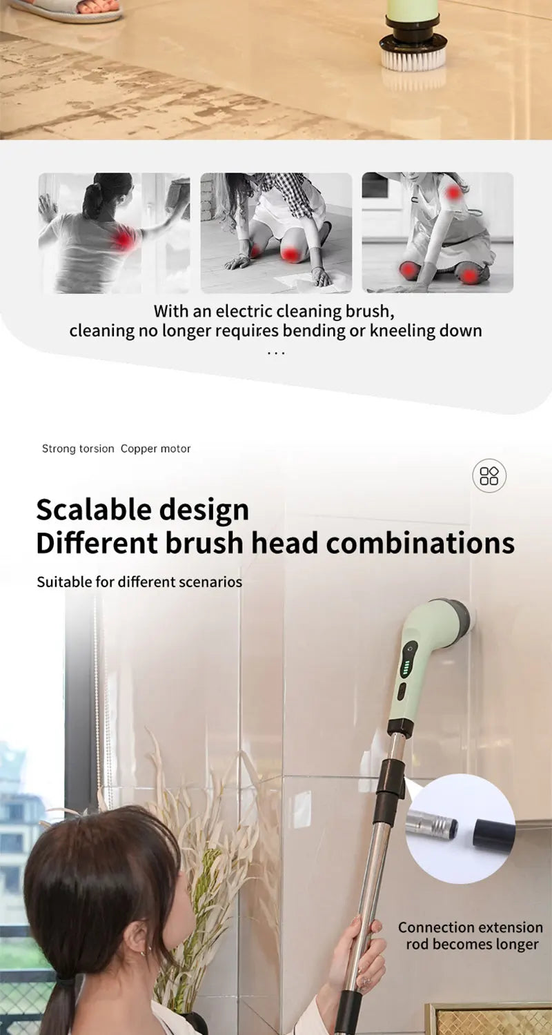 9-in-1 Wireless Rotating Electric Cleaning Brush