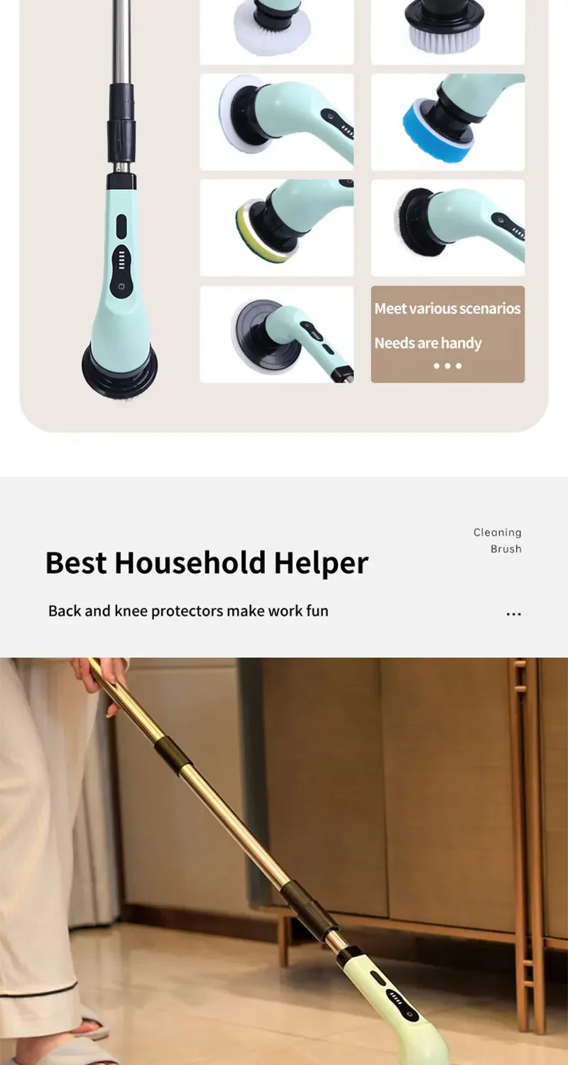 9-in-1 Wireless Rotating Electric Cleaning Brush