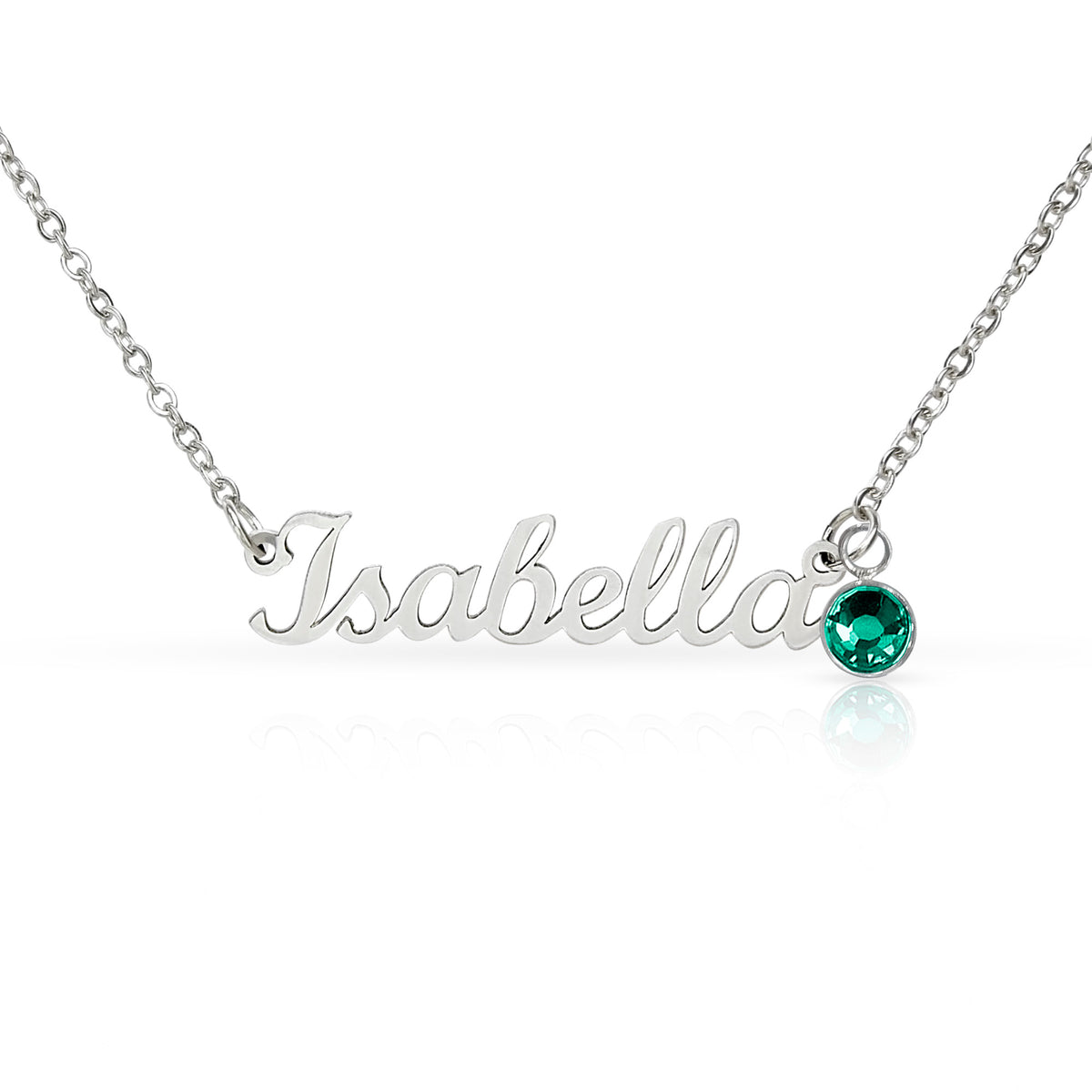 Custom Name Necklace with Birthstone