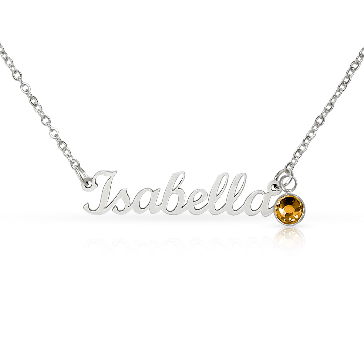 Custom Name Necklace with Birthstone