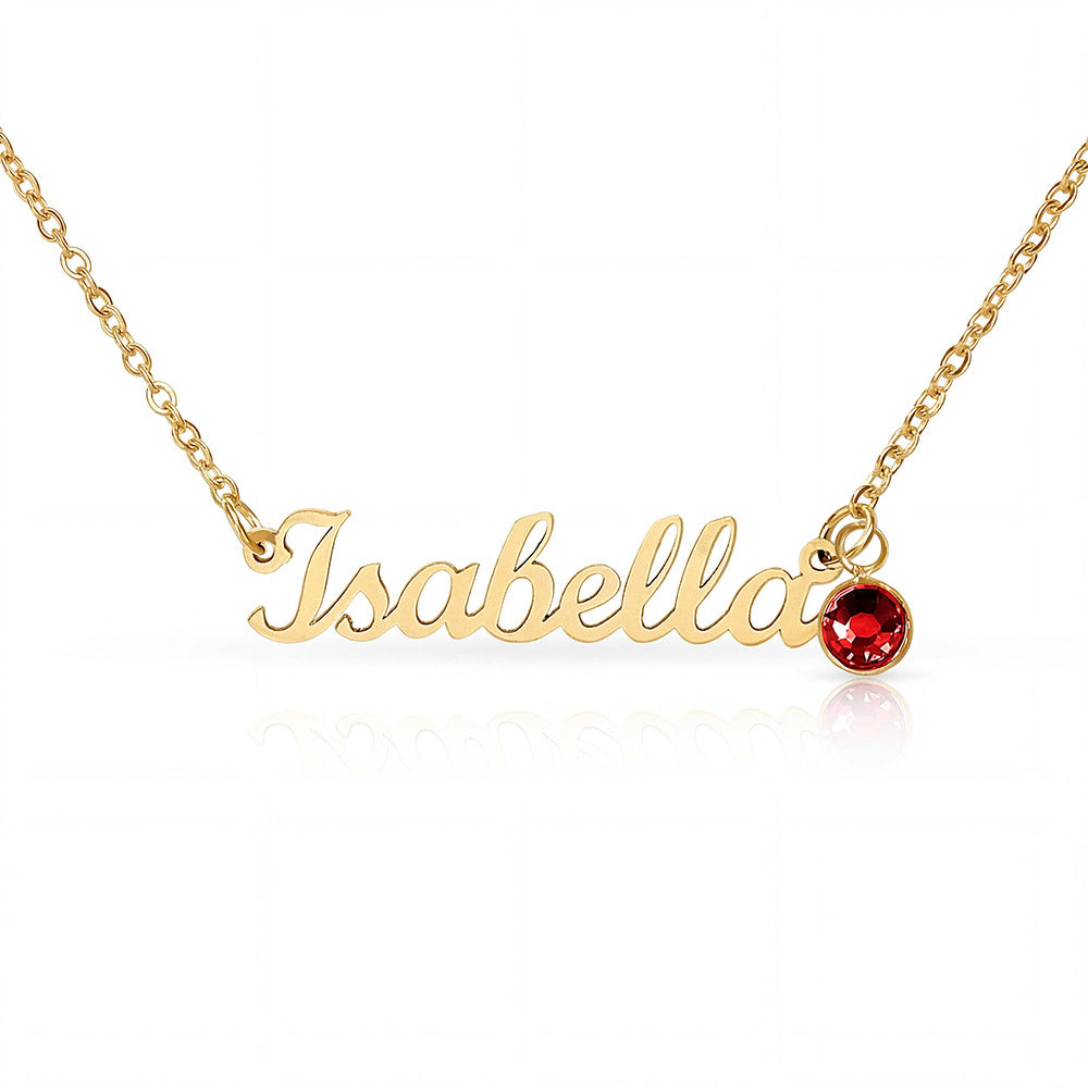 Custom Name Necklace with Birthstone