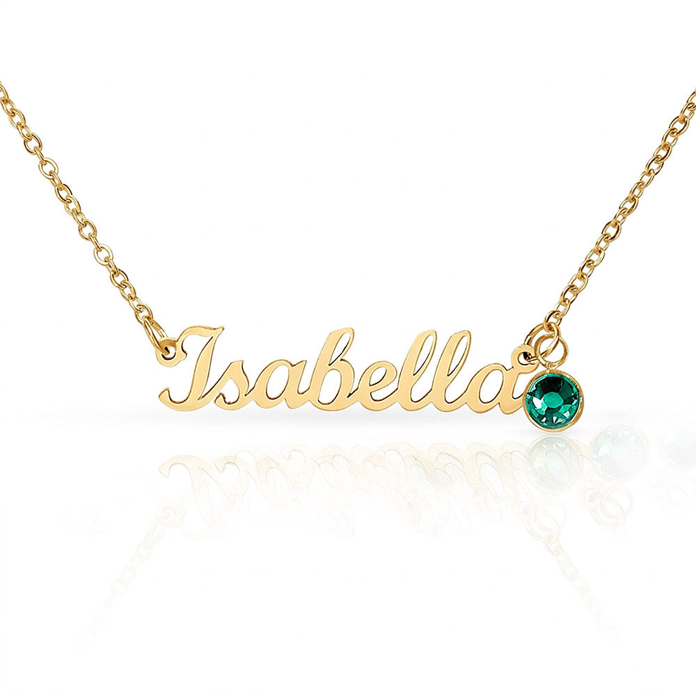 Custom Name Necklace with Birthstone