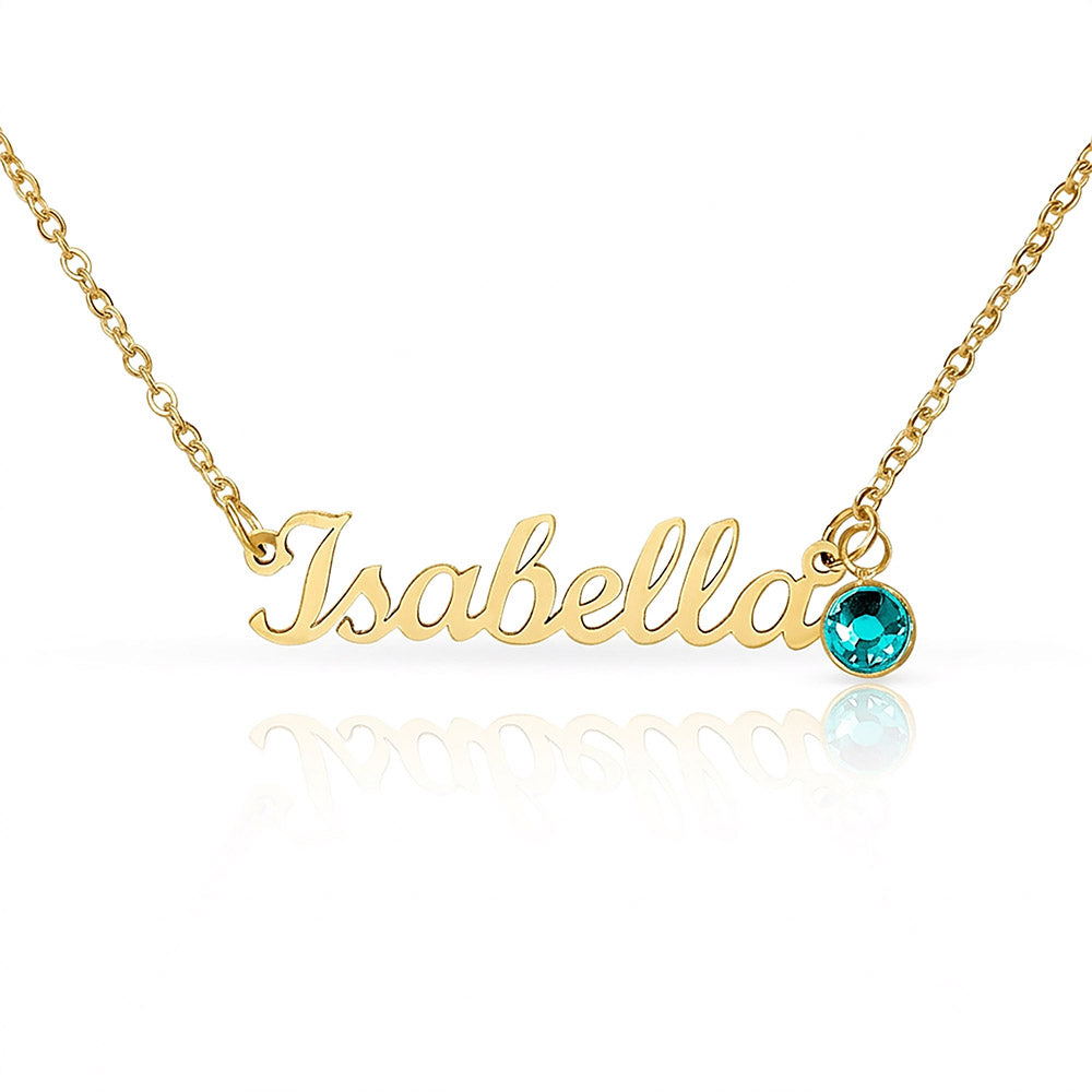 Custom Name Necklace with Birthstone