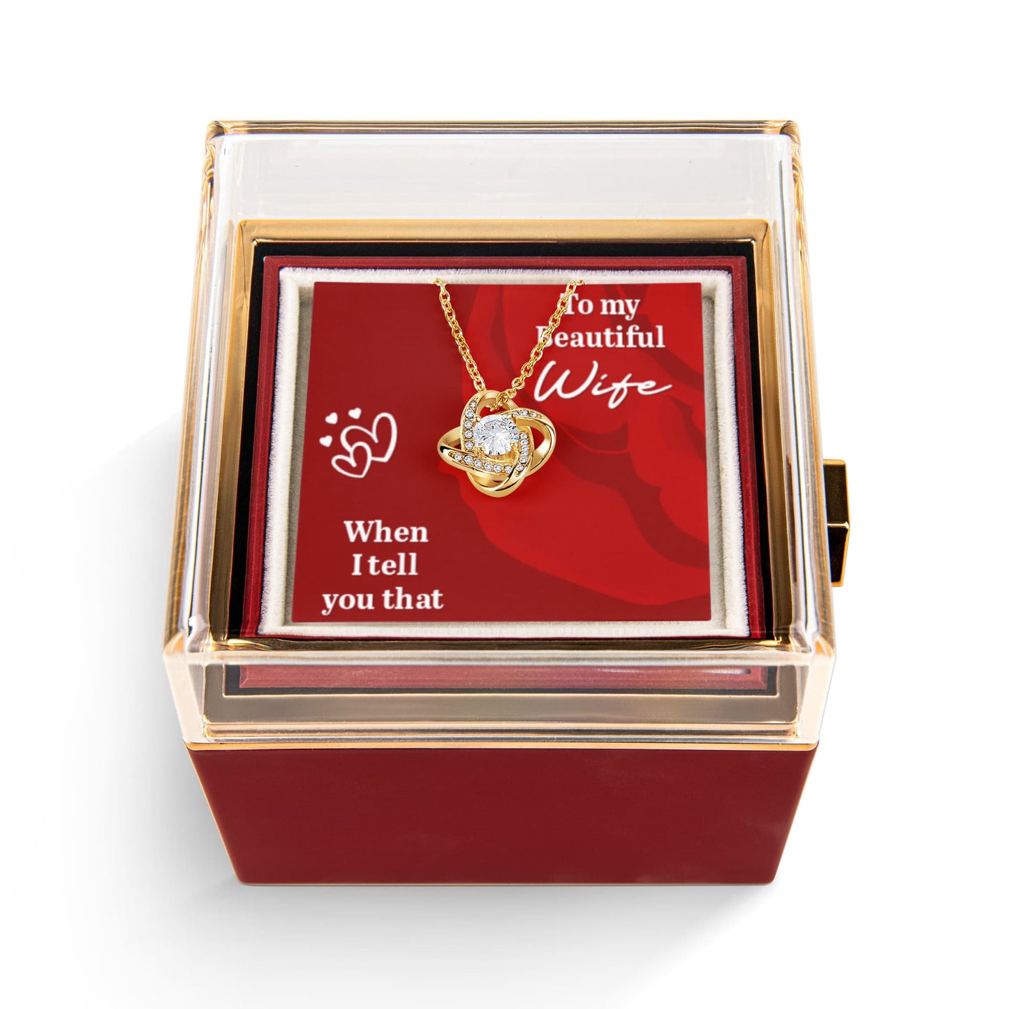 Love Knot with Rotating Rose Gift Box